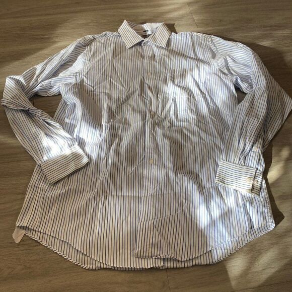 kenneth cole Reaction men's striped casual button down long sleeve shirt size lg - Picture 1 of 7